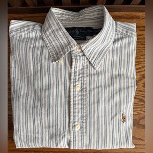 Ralph Lauren Blue and White Striped Shirt